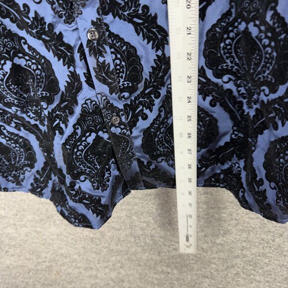 INC International Concepts Shirt XL Blue Geometric Button Up Long Sleeve - Picture 6 of 7